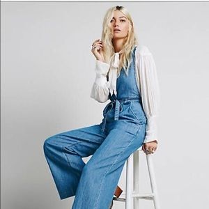 Free People Clara Chambray Jumpsuit